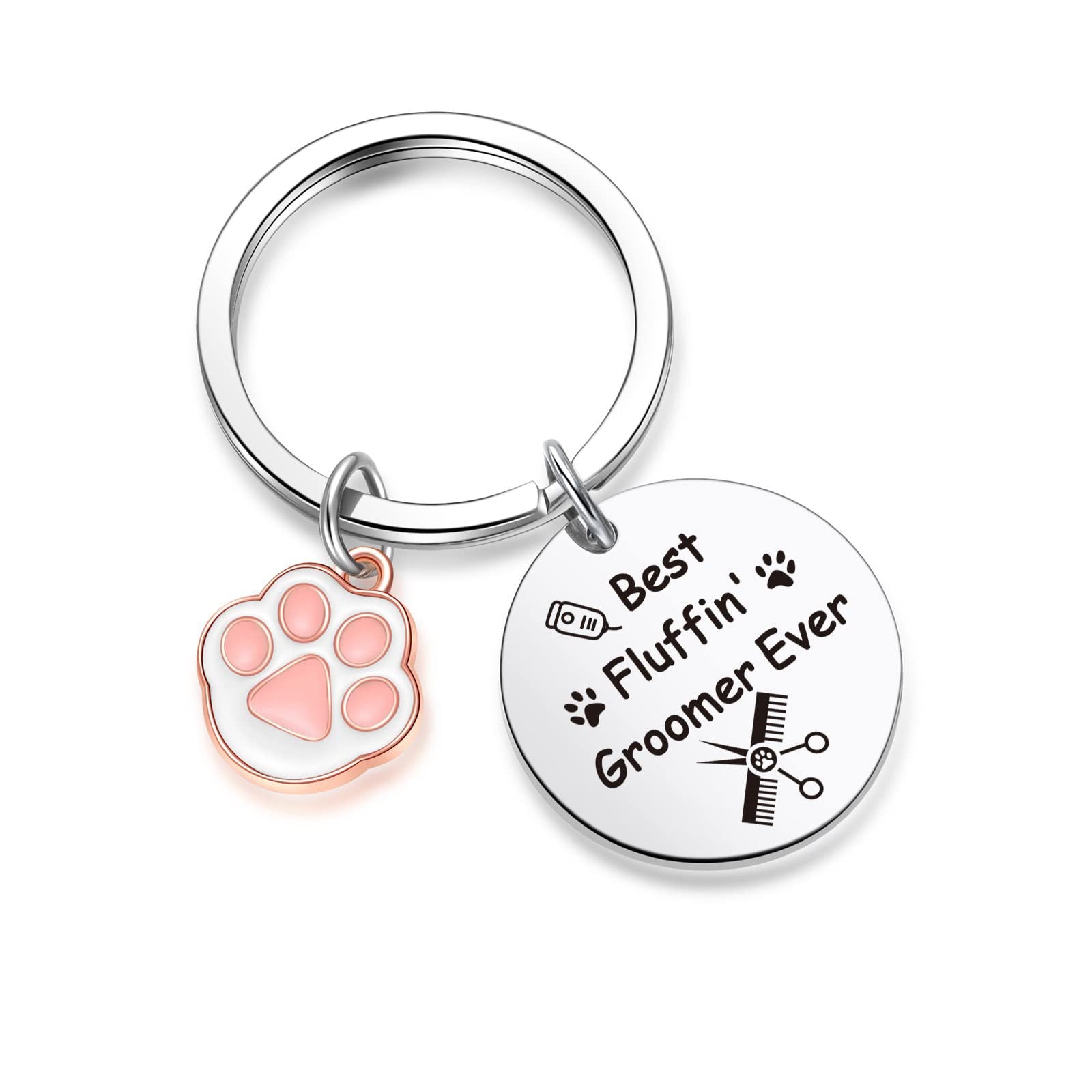 Wholesale Stainless Steel Dog Groomer Keychain